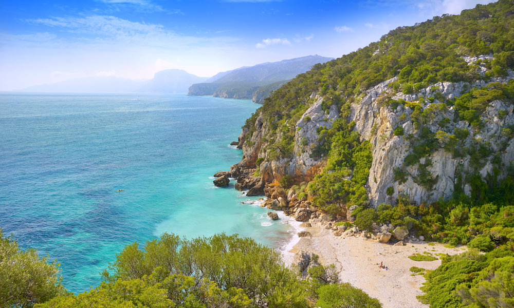 a picture of the beach at Cala Fuili in the province of Nuoro East Sardinia