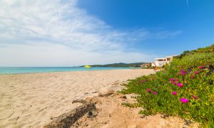 a picture of bombarde beach in alghero north west sardinia