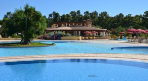 The pools at the Limone Beach Village beach resort.