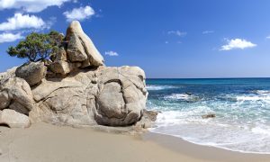 a picture of rocks at spiaggia di santa giusta in south-east sardinia