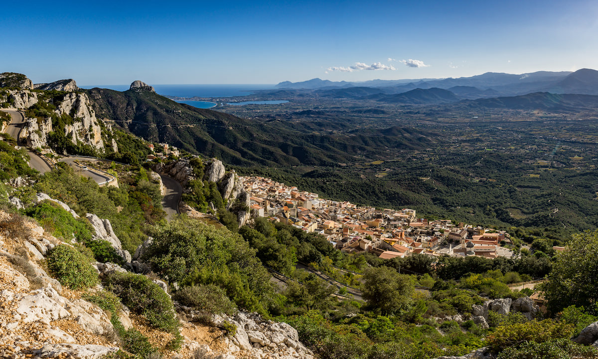 A picture of a view of Tortoli and Arbatax in East Sardinia