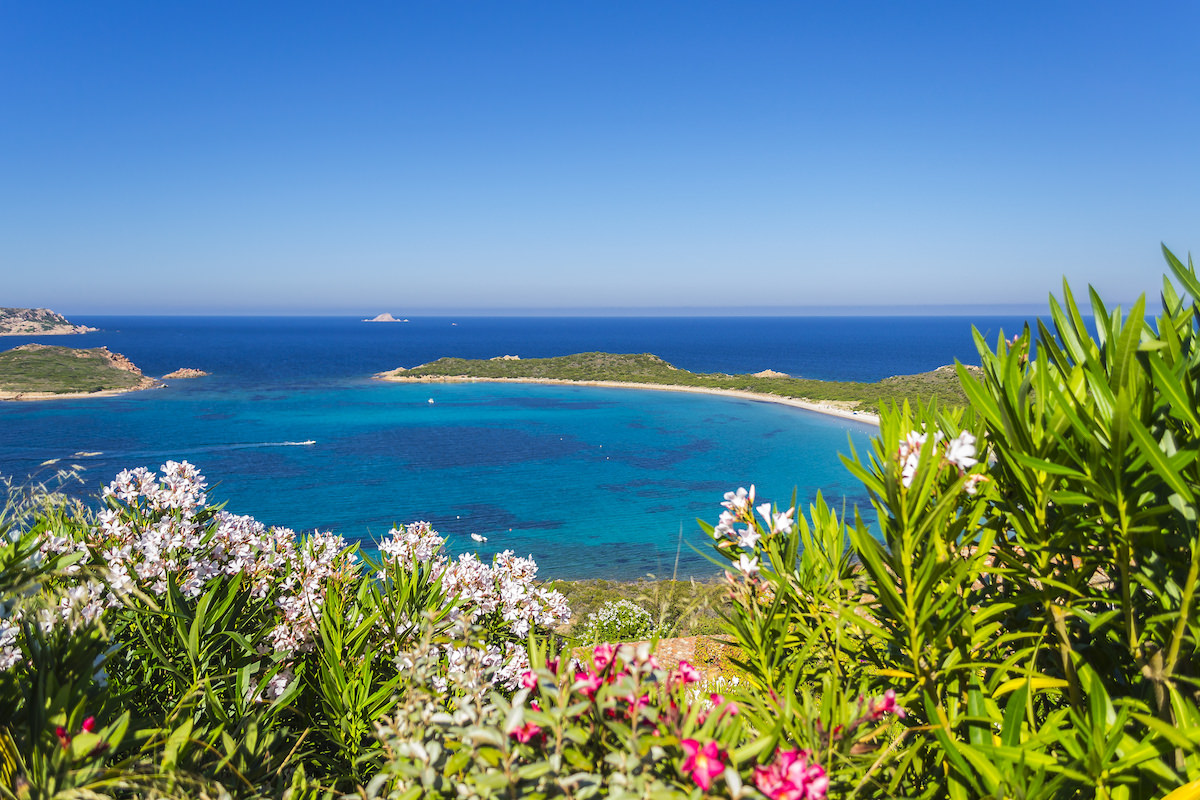 a picture of beautiful scenery at Capo Coda Cavallo in north-east Sardinia, Italy.