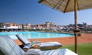 a picture of the outdoor pool at hotel cala di volpe on the costa smeralda in north-east sardinia
