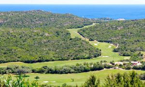 a picture of the tees at the pevero golf club on the emerald coast near cala di volpe in north east sardinia