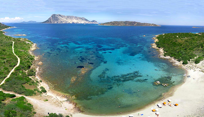 a picture of la pipara beach in capo coda cavallo