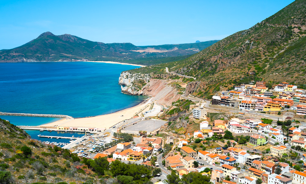 a picture of buggerru village in the province of carbonia-iglesias south-west sardinia