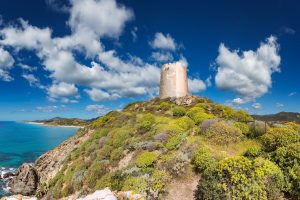 a picture of Torre di Chia in south Sardinia, Italy.