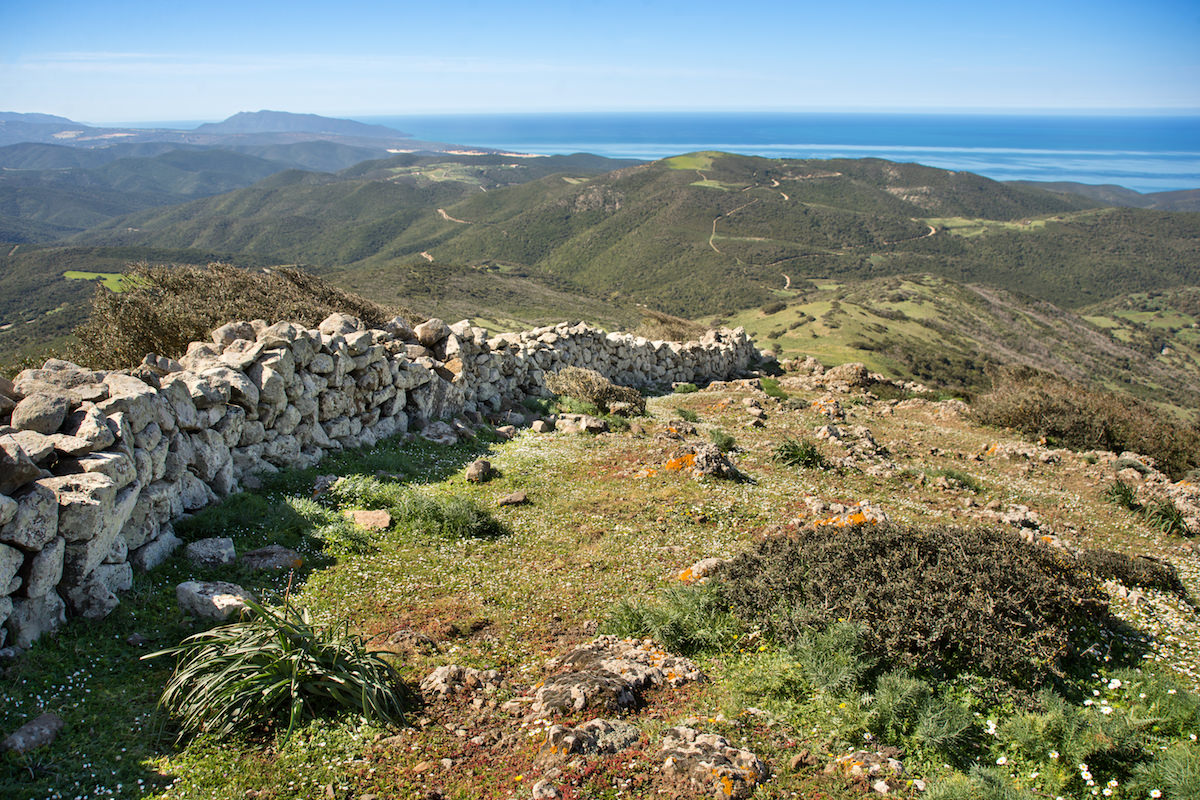 a picture of Arcuentu and view of Arbus coast called Costa Verde, Sardinia, Italy