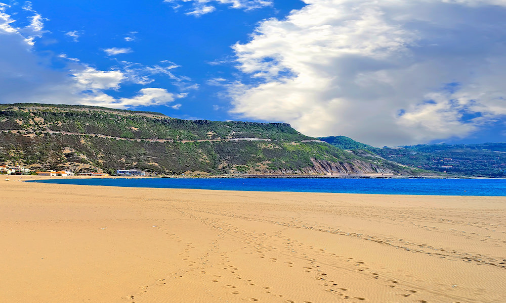 a picture of the beach of bosa marina in oristano west sardinia