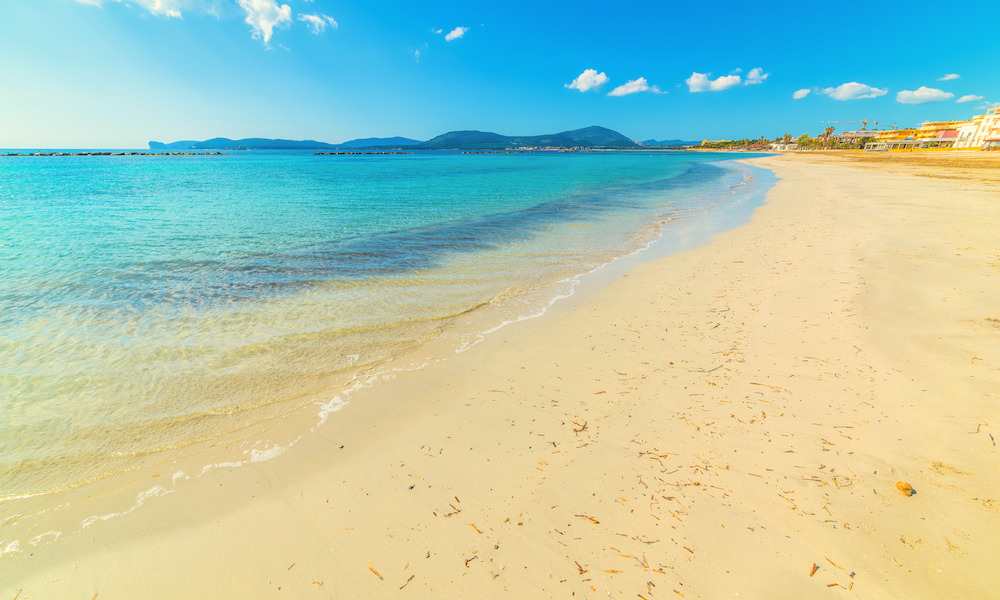 a picture of lido beach near alghero in north-west sardinia