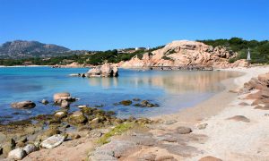 a picture of spiaggia del pirata in capriccioli costa smeralda north east sardinia