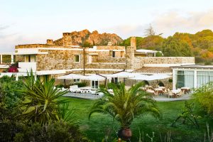a picture of the Lanthia Resort restaurant in Santa Maria Navarrese, east Sardinia.