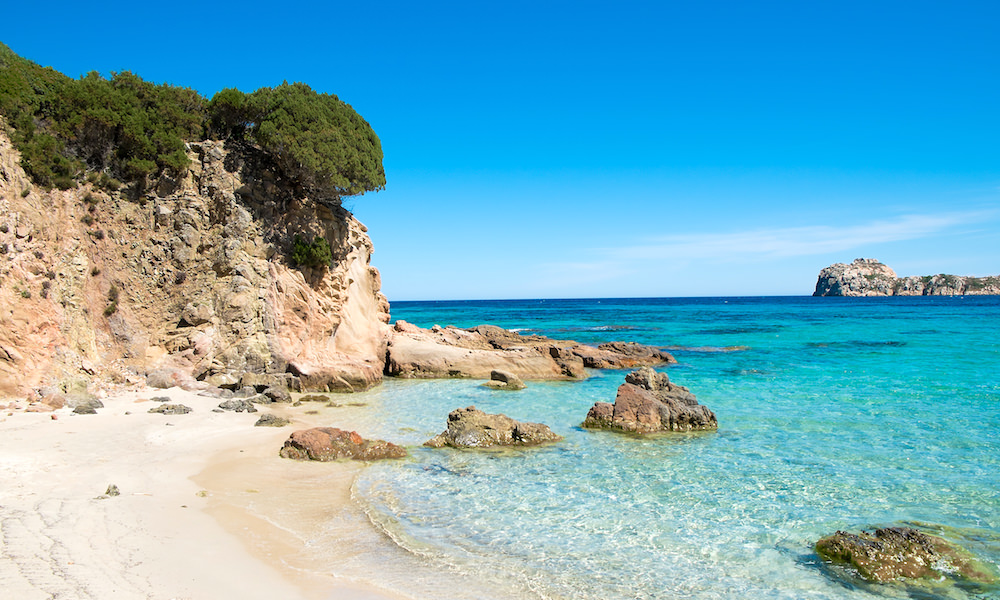 a picture of the northeast side of Porto Tramatzu Beach near Teulada in South Sardinia