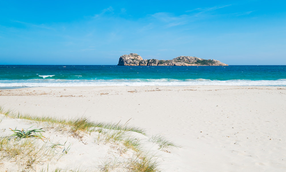 a picture of porto tramatzu beach near teulada in south sardinia