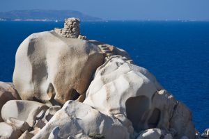 a picture of some rock formations along the coast of capo testa in north sardinia italy