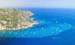 an aerial picture of isola molara in north-east sardinia italy