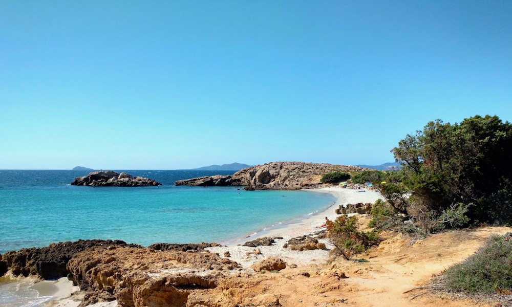 a picture of spiaggia portopineddu near porto pinetto in southwest sardinia