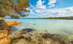 a picture of clouds over porto istana beach in north east Sardinia Italy