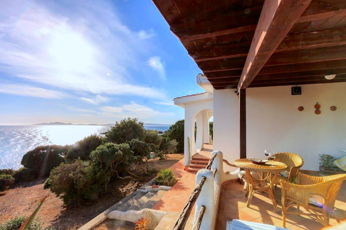 a picture of the ocean views at an oceanfront villa in Port Pino, south Sardinia, Italy.
