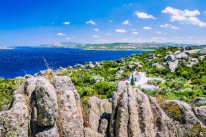 a picture of the views in Porto Rafael, near Palau in north Sardinia, Italy.