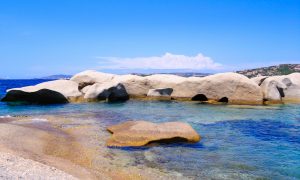 a picture of some rocks at Spiaggia Dell Isolotto in Palau north Sardinia Italy