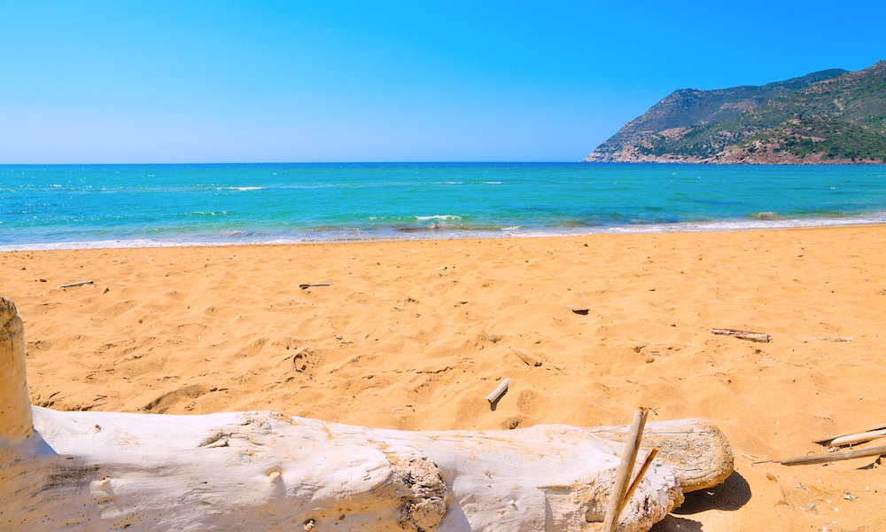 a picture of Spiaggia di Porto Ferro near Alghero in north-west Sardinia Italy.