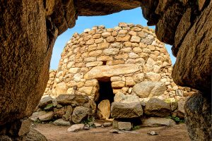 a picture of the ancient nuraghe la prisgiona near san pantaleo in sardinia italy