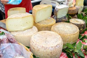 a picture of several pieces of Pecorino sardo, also known as fiore sardo