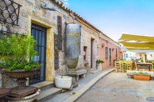 a picture of a cozy alley in san pantaleo north-east sardinia italy