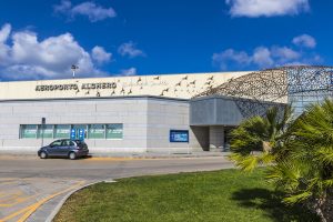 a picture of Alghero Fertilia Airport in north-west Sardinia, Italy.