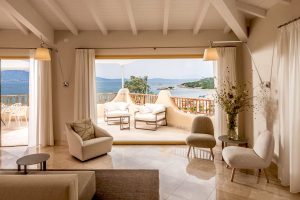 a picture of a room in Hotel Cala Cuncheddi in Murta Maria, north-east Sardinia, Italy.