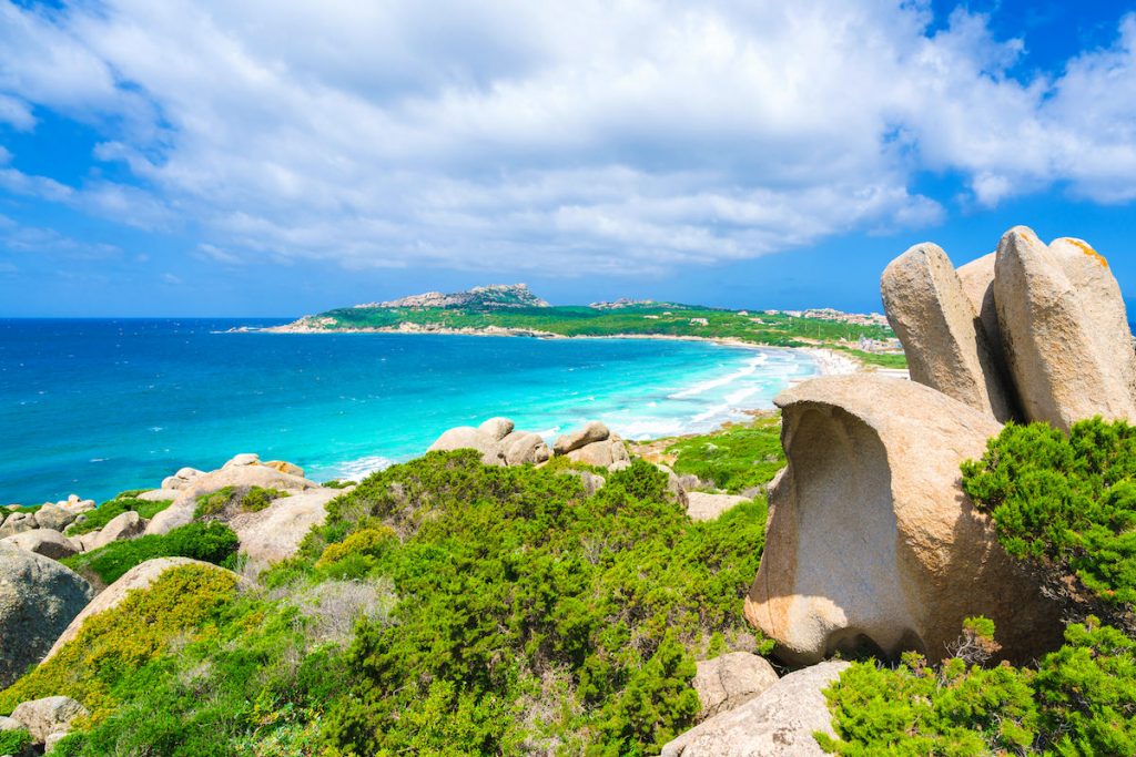 a picture of Spiaggia Rena Di Ponente, a beach near Capo Testa, north Sardinia, Italy.