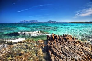 a picture of the views at a beach near Pittulongu, in the province of Olbia-Tempio, north-east Sardinia, Italy.