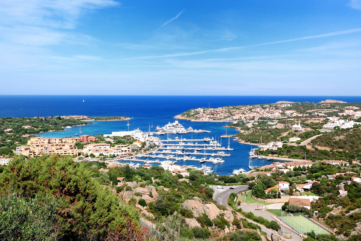 porto cervo and its luxury yacht marina in north-east Sardinia, Italy.