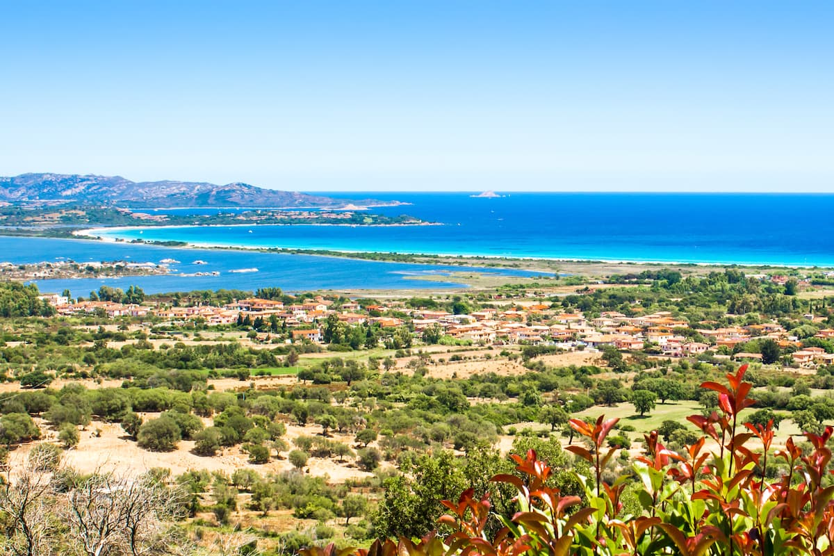 a picture of San Teodoro, Spiaggia La Cinta and Stagno di San Teodoro in north-east Sardinia, Italy