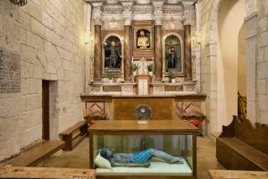 Inside the Chiesa di Santa Maria delle Grazie, a church in Castelsardo, north Sardinia, Italy.