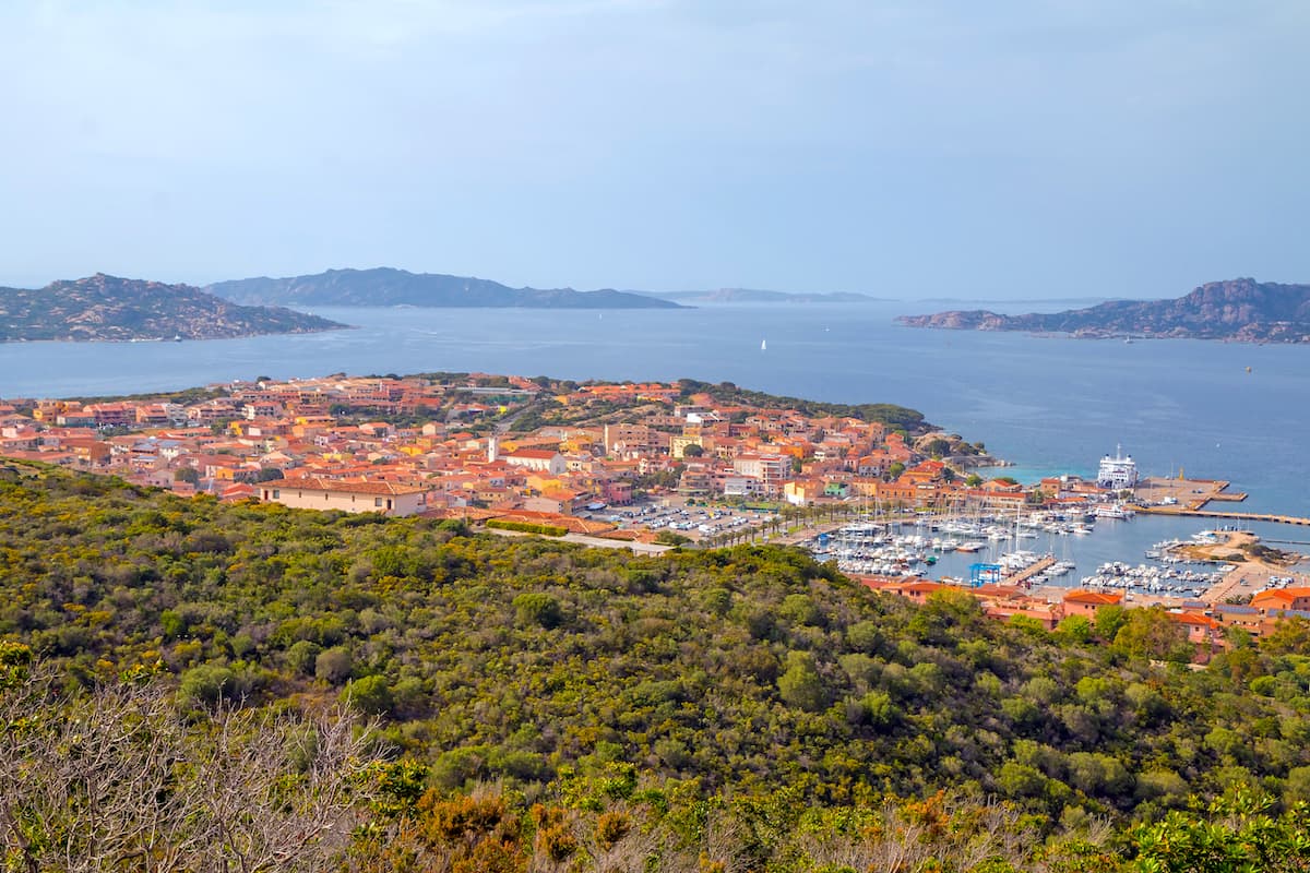 the seaside village of Palau, in north Sardinia, Italy. In the background, the islands of the Maddalena archipelago.