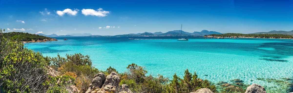 gorgeous sea near the beach of Petra Ruja, on the Emerald Coast in Sardinia, Italy.