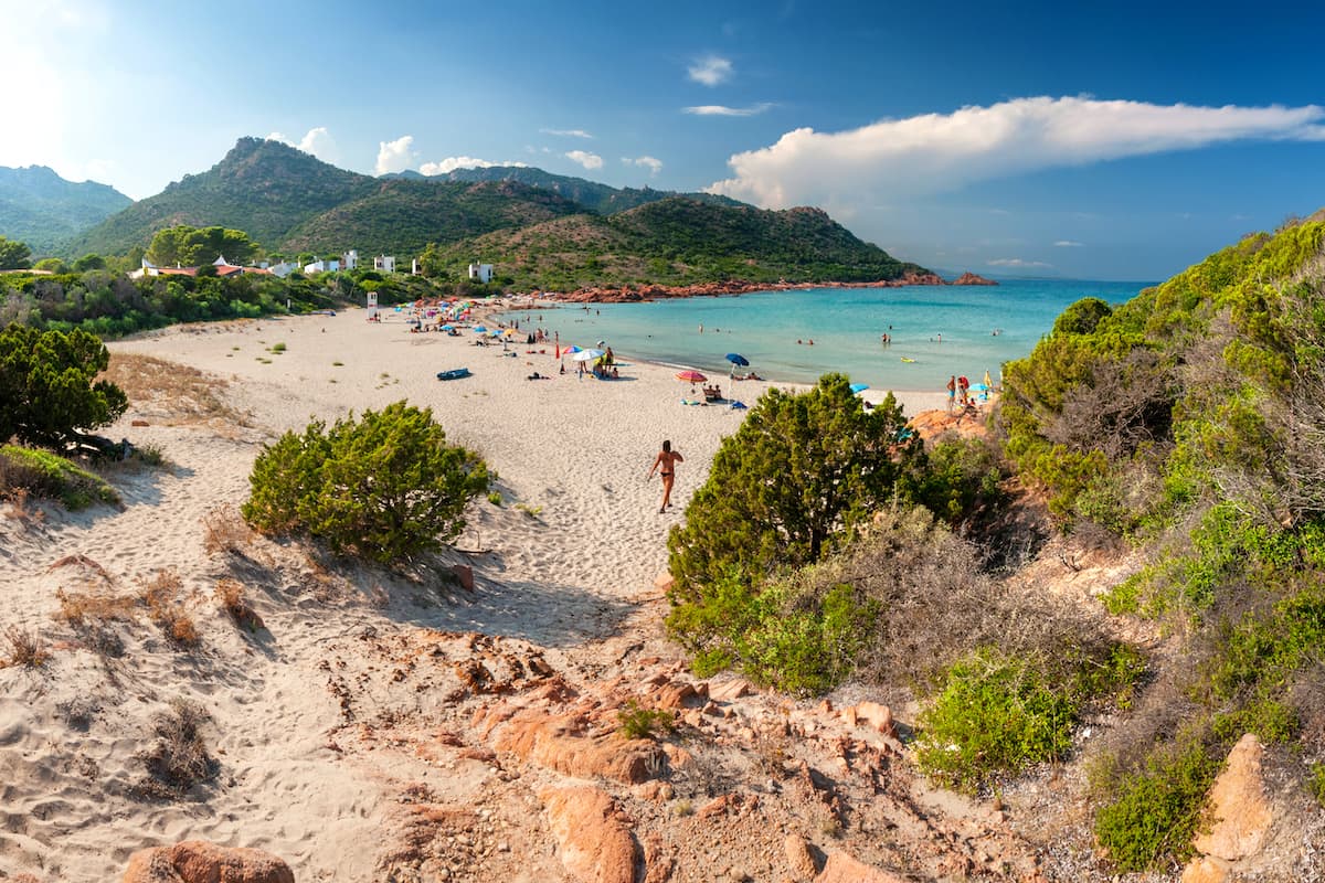 the beach named Spiaggia di Su Sirboni, near Tertenia, in south-east Sardinia, Italy.