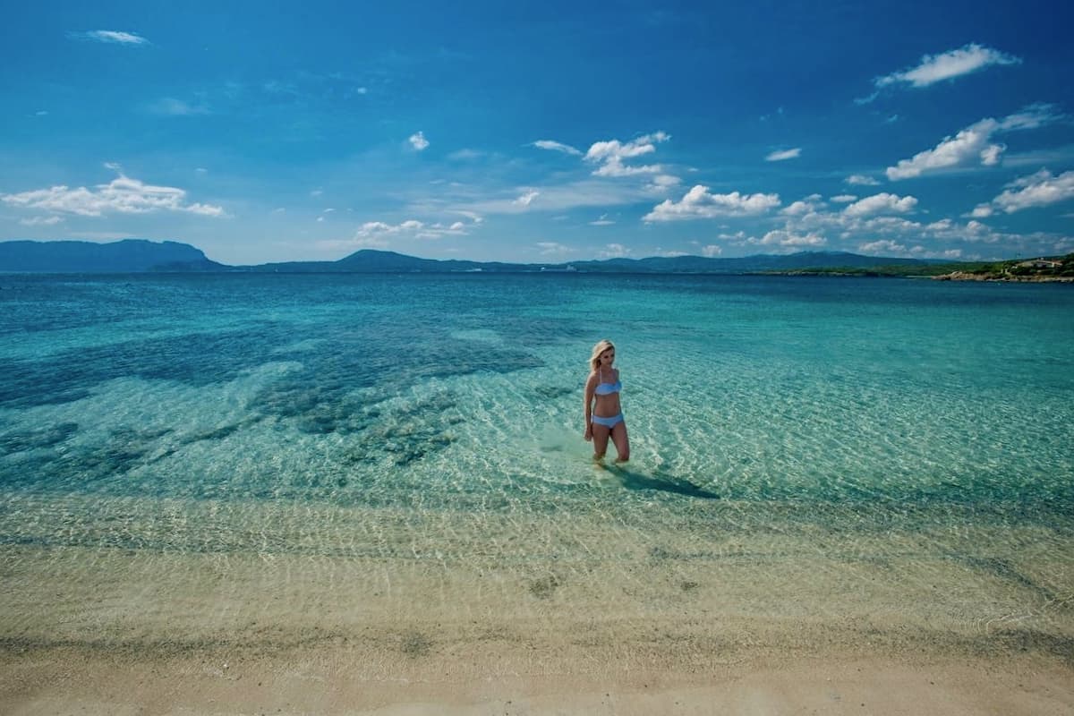 Dreamy views from Spiaggia del Pellicano, in Pittulongu, Olbia, Sardinia, Italy.