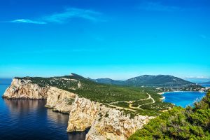 The headlands of Parco Naturale Regionale di Porto Conte in north-west Sardinia, Italy.