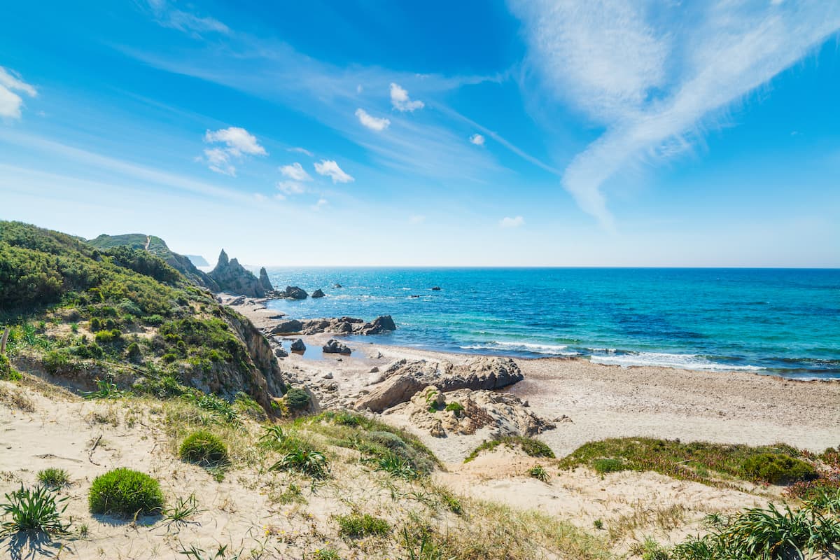 a picture of The beach of Rena Majore, in Aglientu, Olbia-Tempio, north Sardinia.