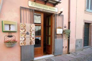 the entrace to Trattoria Biancospino, in Bosa, west Sardnia, Italy.