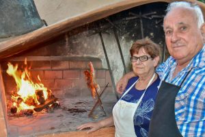 the owners of restaurant Agriturismo Sardo da Paolina in Rena Majore, north Sardinia, Italy.