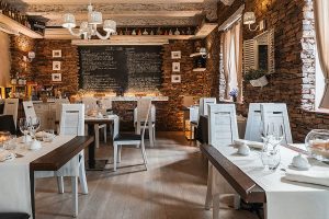 inside bistrot Essenza, a popular restaurant in Olbia, Sardinia.