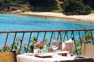 a lovely view at restaurant il paguro in palau, sardinia, italy.