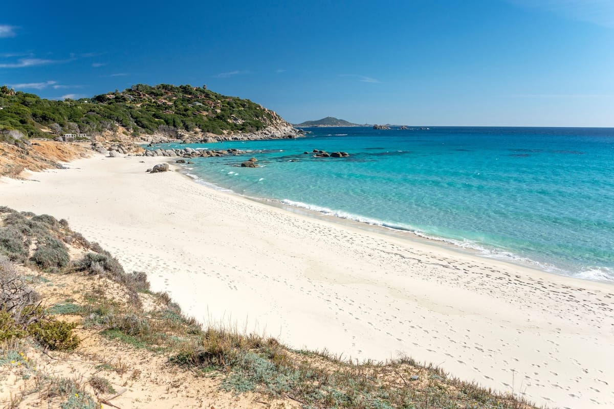 the east side of spiaggia porto sa ruxi in villasimius south sardinia