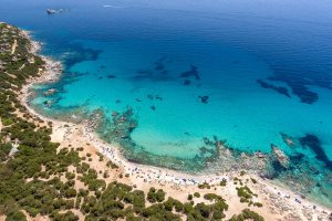 beautiful views at spiaggia porto sa ruxi near villasimius south sardinia italy