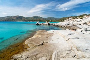 granite rocks at spiaggia del riso near villasimius sardinia