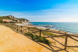 spiaggia di carbonara in southeast sardinia italy